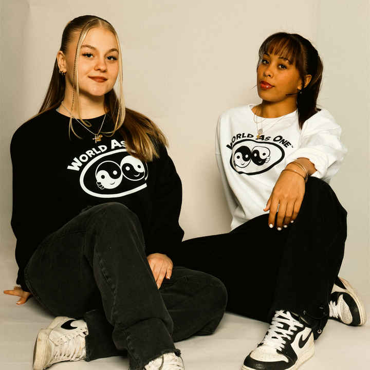 World As One - Unisex Sweatshirt White &amp; Black