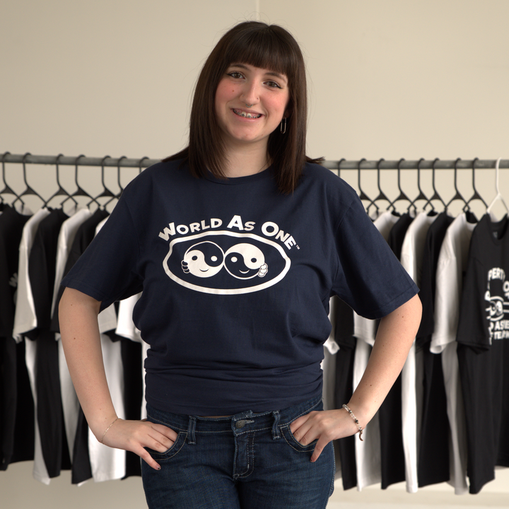 World As One - Unisex T-Shirt Navy &amp; White