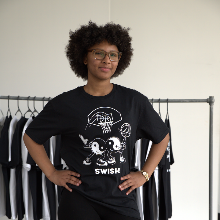 Swish! - Unisex T-Shirt Black &amp; White