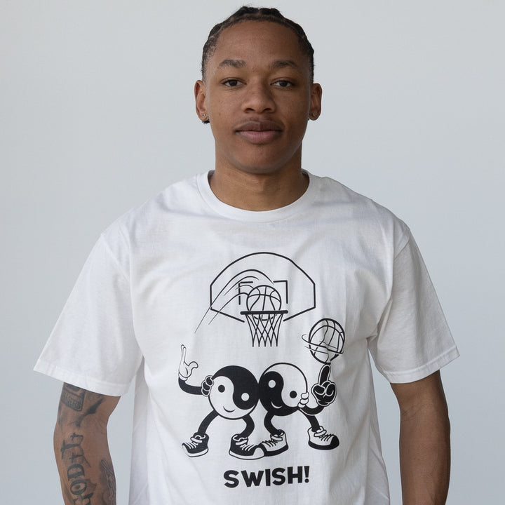 Swish! - Unisex T-Shirt White &amp; Black