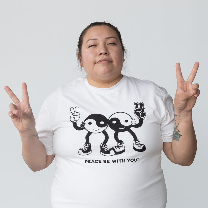 Peace Be With You - Unisex T-Shirt White &amp; Black