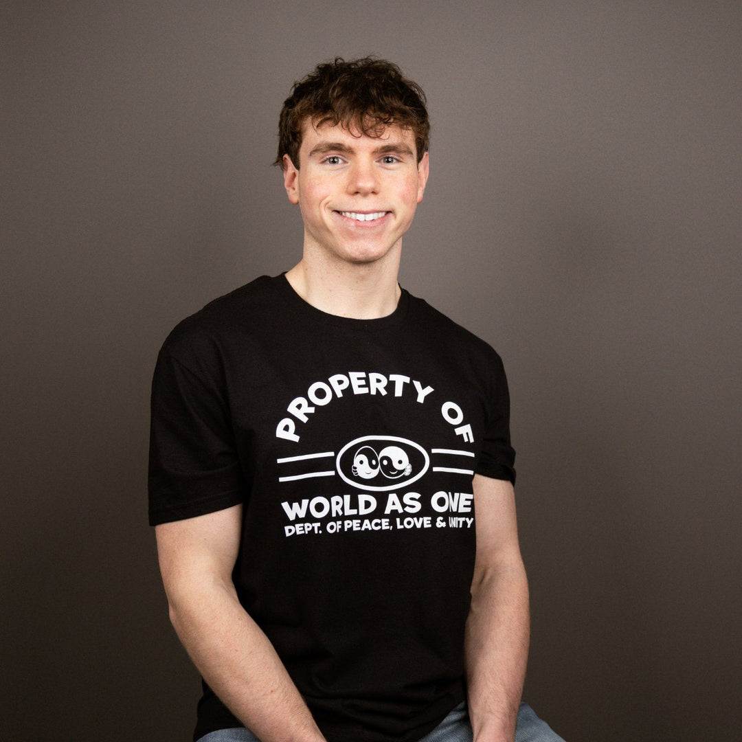 Property of Dept. Peace, Love &amp; Unity - Unisex T-Shirt Black &amp; White