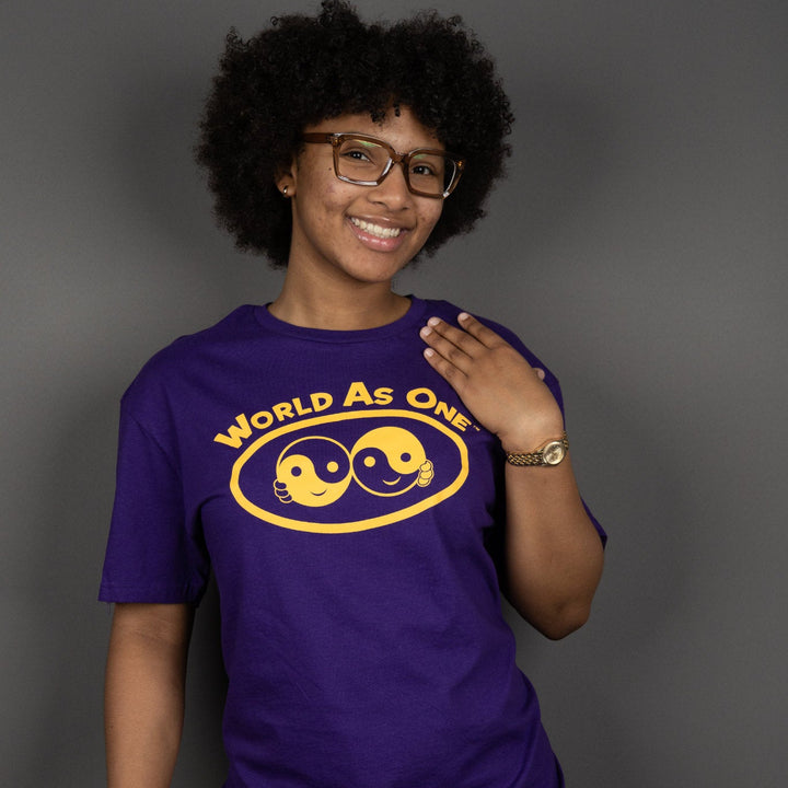 World As One - Unisex T-Shirt Purple &amp; Gold