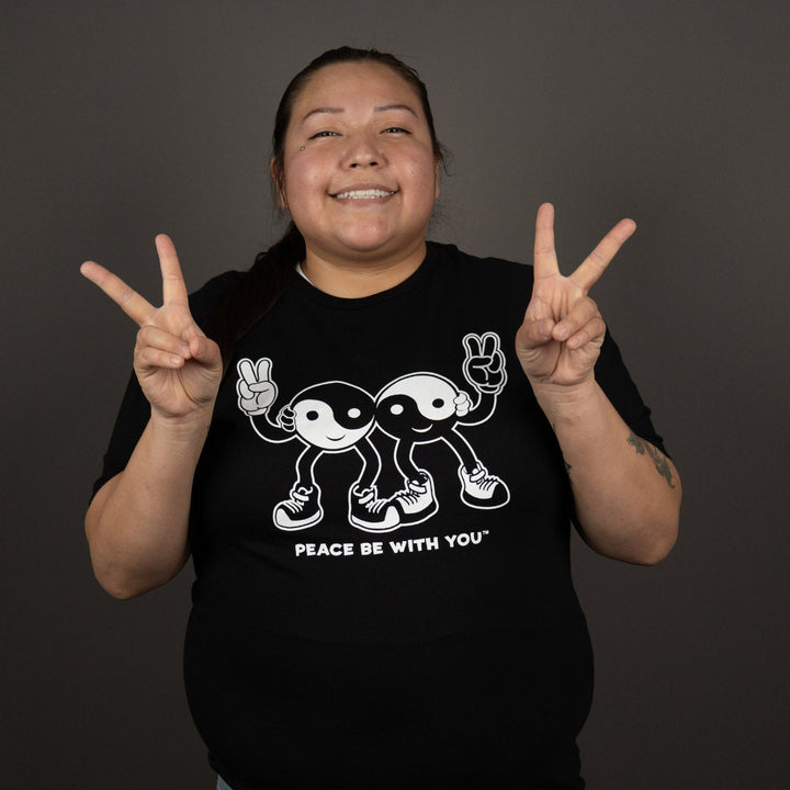 Peace Be With You - Unisex T-Shirt Black &amp; White