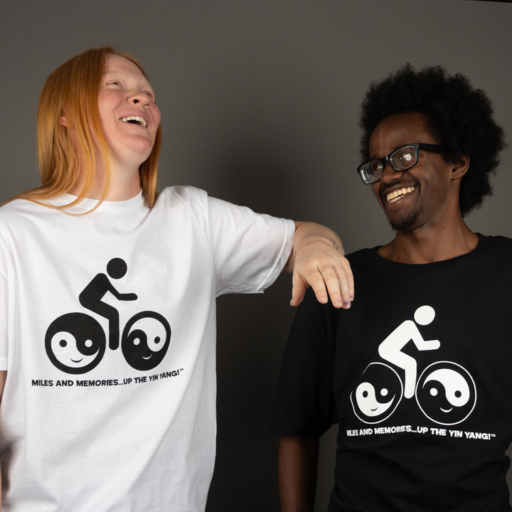 Miles &amp; Memories "Up the Yin Yang" - Unisex T-Shirt Black &amp; White