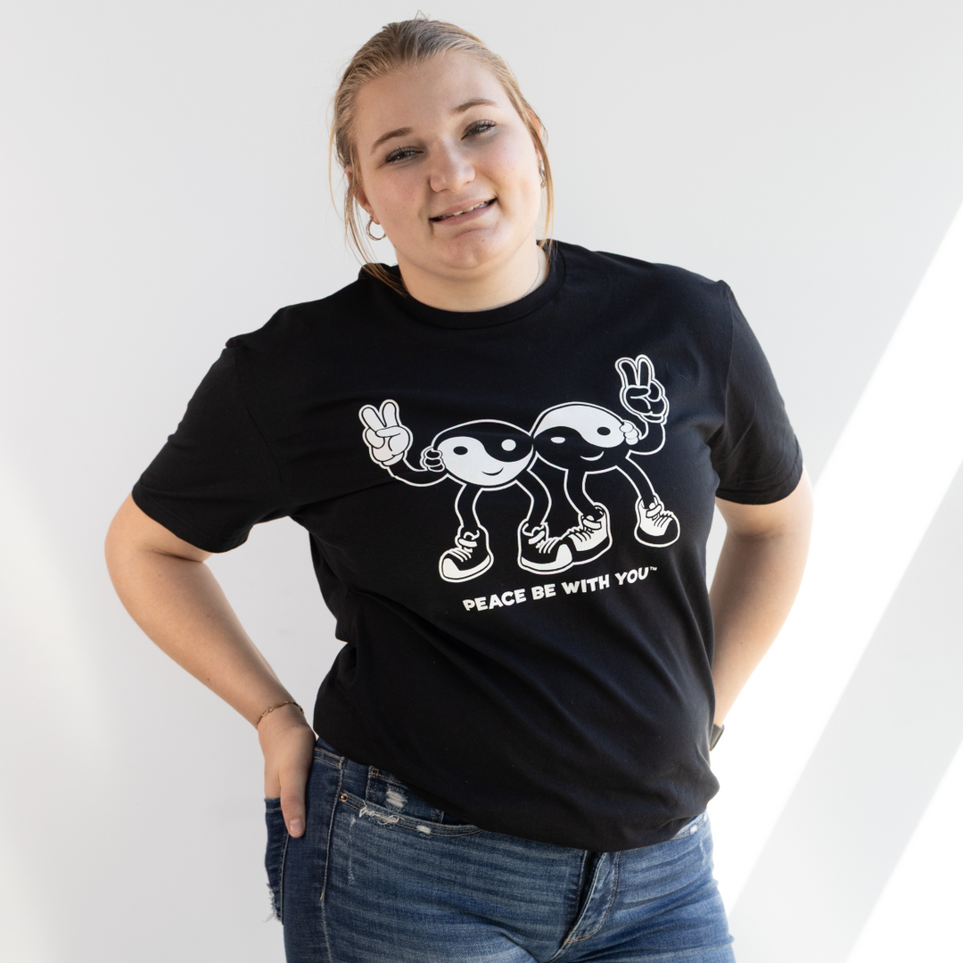 Peace Be With You - Unisex T-Shirt Black &amp; White