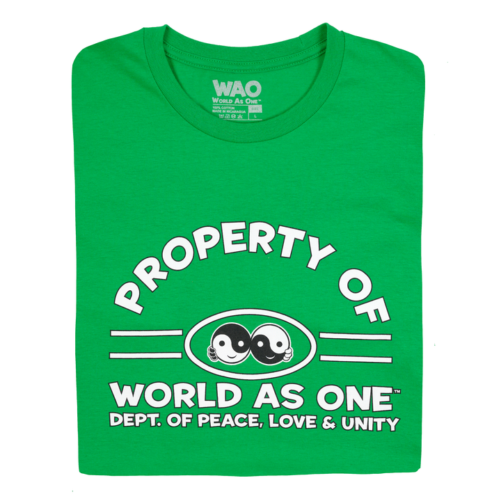 Property of Dept. Peace, Love &amp; Unity - Unisex T-Shirt Green, White &amp; Black