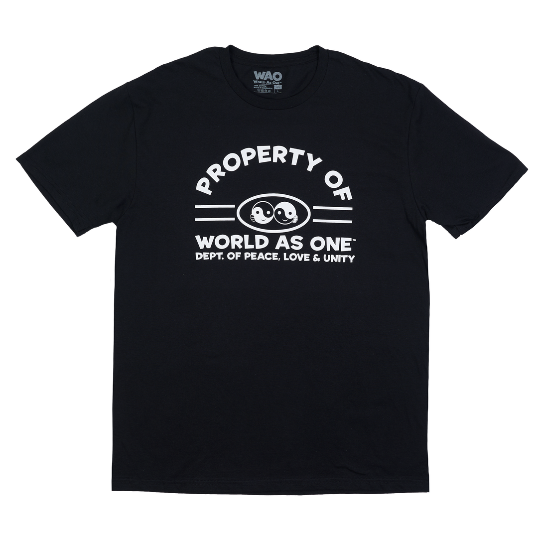 Property of Dept. Peace, Love &amp; Unity - Unisex T-Shirt Black &amp; White