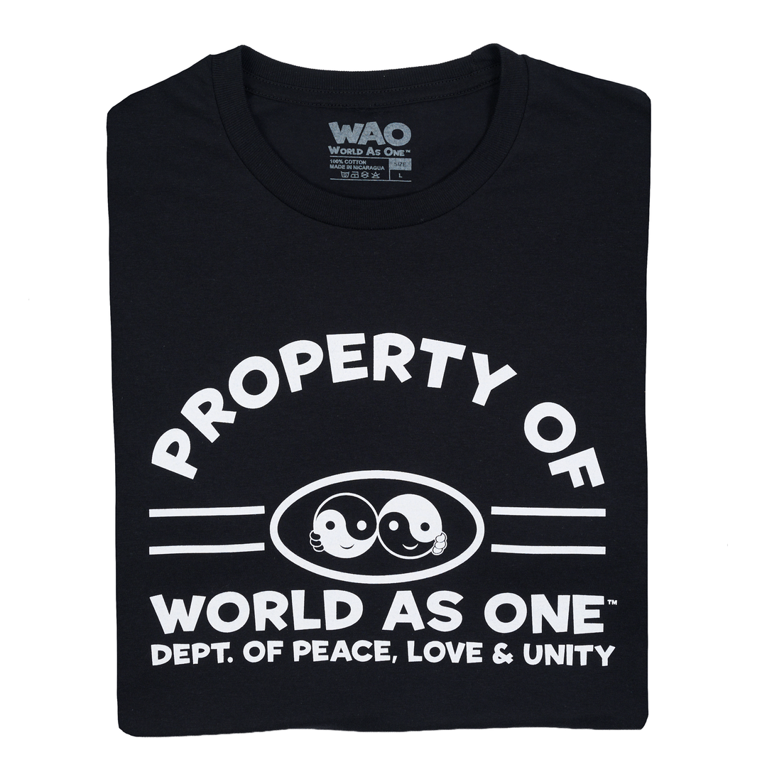 Property of Dept. Peace, Love &amp; Unity - Unisex T-Shirt Black &amp; White