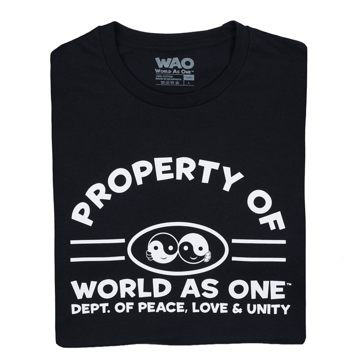 Property of Dept. Peace, Love &amp; Unity - Unisex T-Shirt Black &amp; White