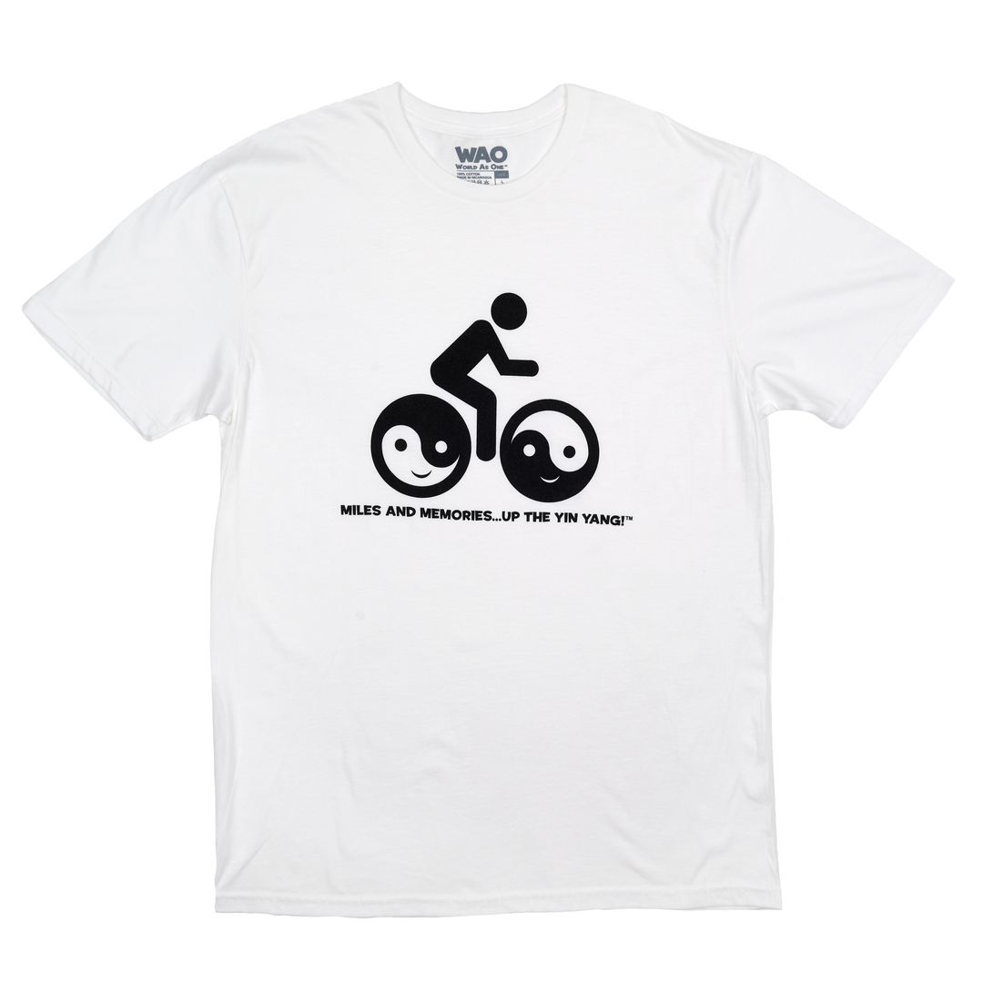Miles &amp; Memories "Up the Yin Yang" - Unisex T-Shirt White &amp; Black