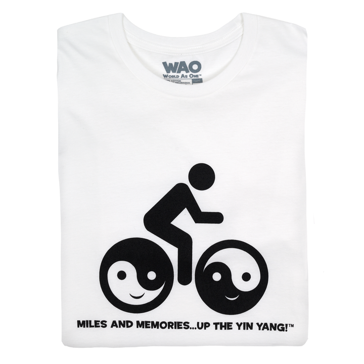 Miles &amp; Memories "Up the Yin Yang" - Unisex T-Shirt White &amp; Black