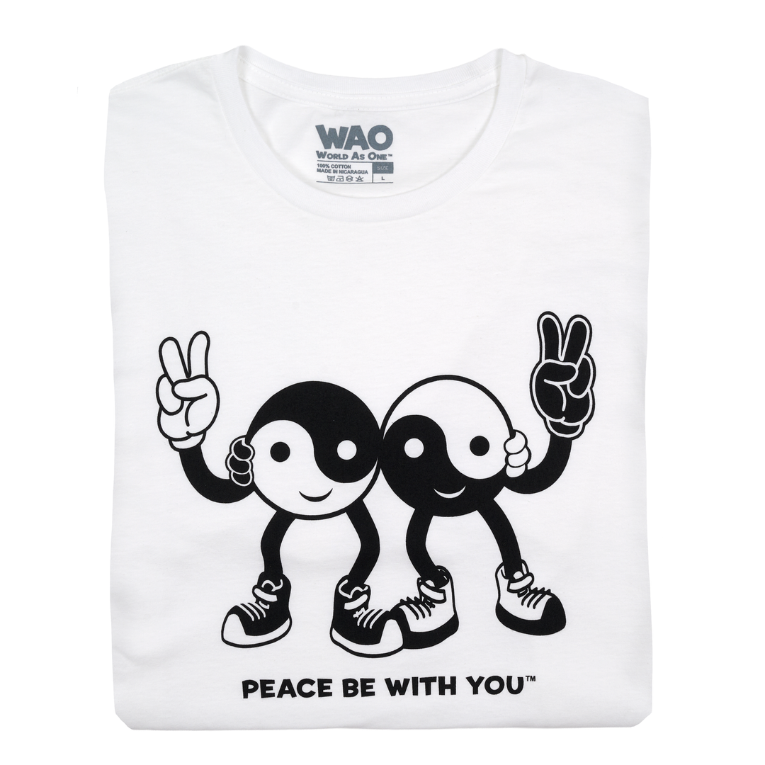 Peace Be With You - Unisex T-Shirt White &amp; Black