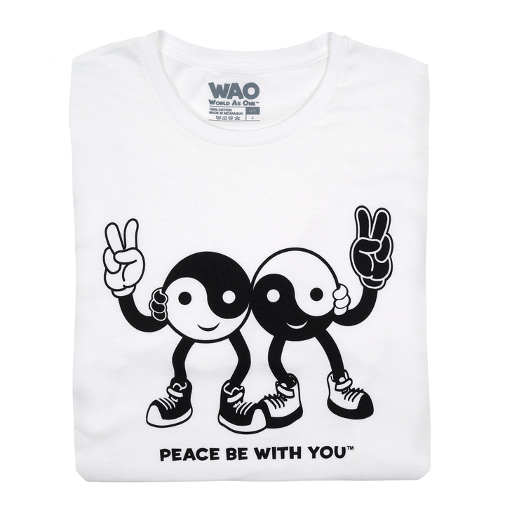Peace Be With You - Unisex T-Shirt White &amp; Black