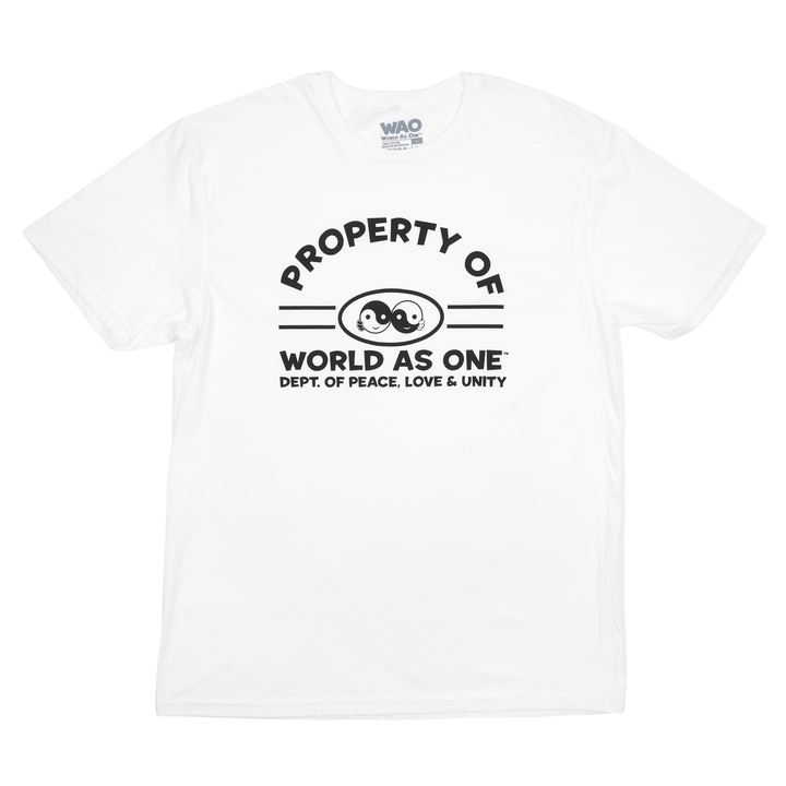 Property of Dept. Peace, Love &amp; Unity - Unisex T-Shirt White &amp; Black