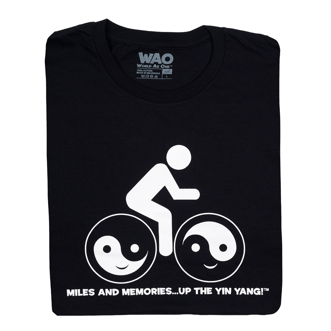 Miles &amp; Memories "Up the Yin Yang" - Unisex T-Shirt Black &amp; White