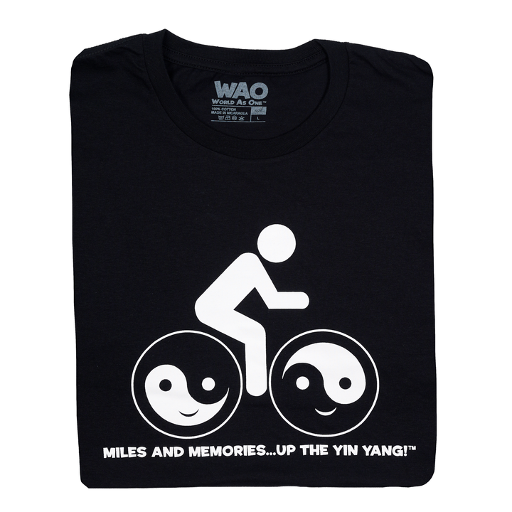 Miles &amp; Memories "Up the Yin Yang" - Unisex T-Shirt Black &amp; White
