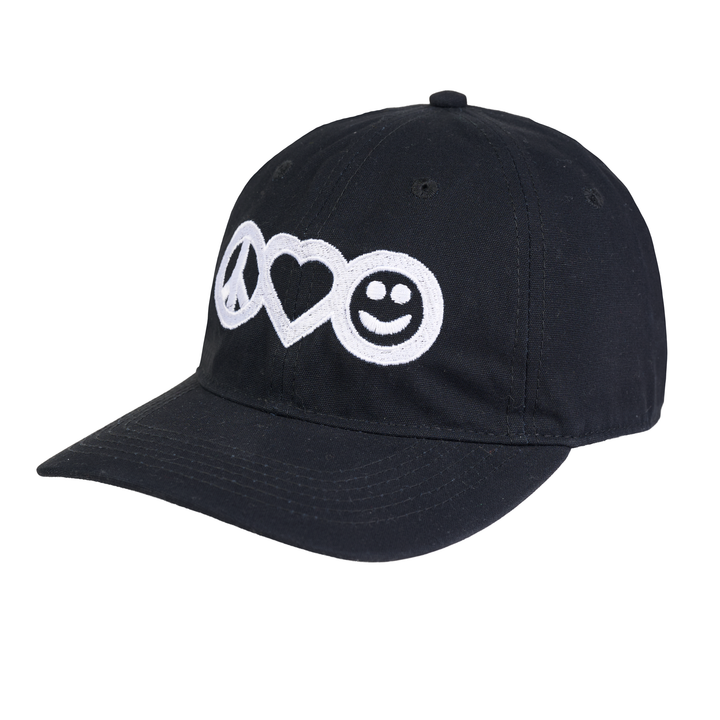 Peace, Love &amp; Happiness - Black &amp; White "Dad" Hat