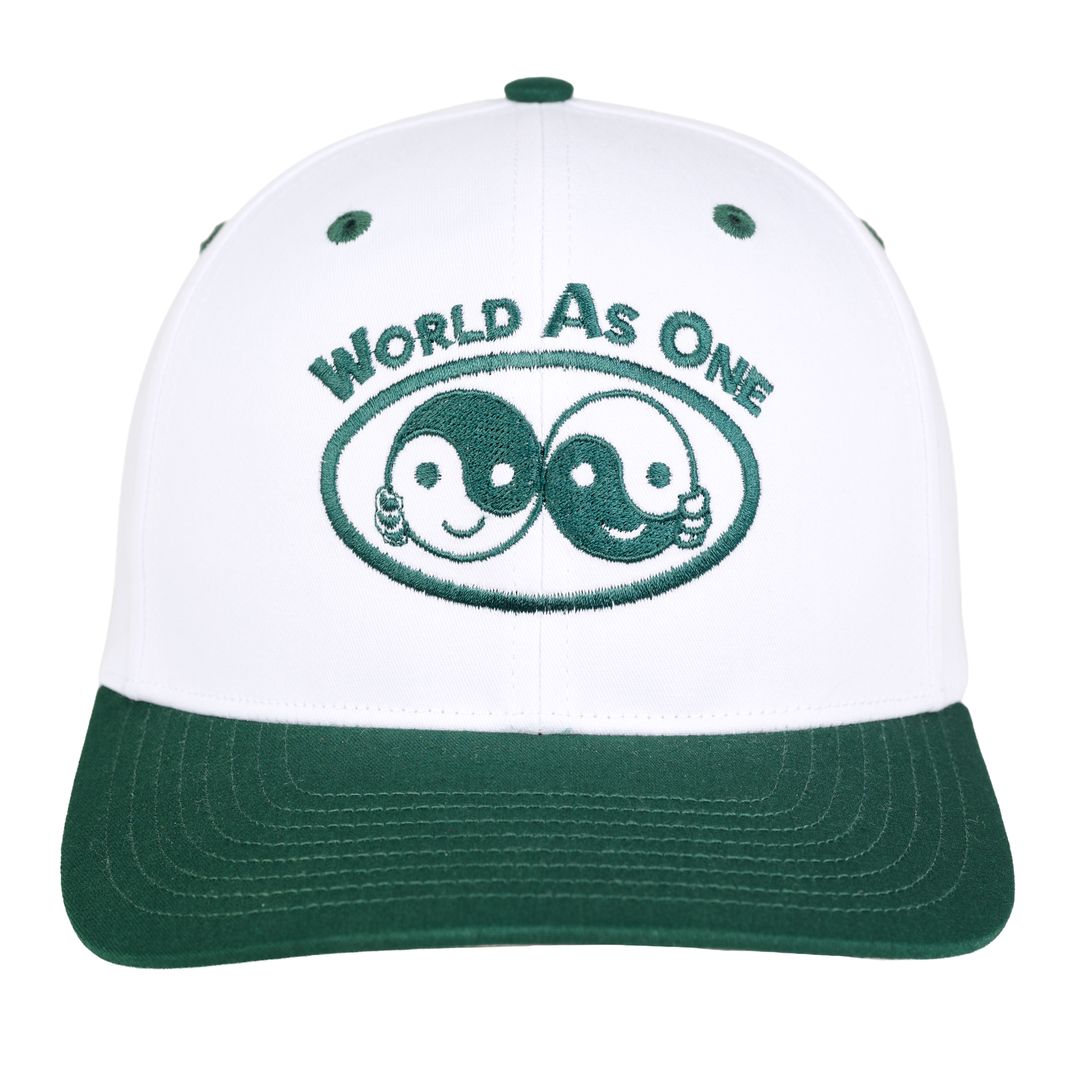 World As One - White &amp; Green Hat