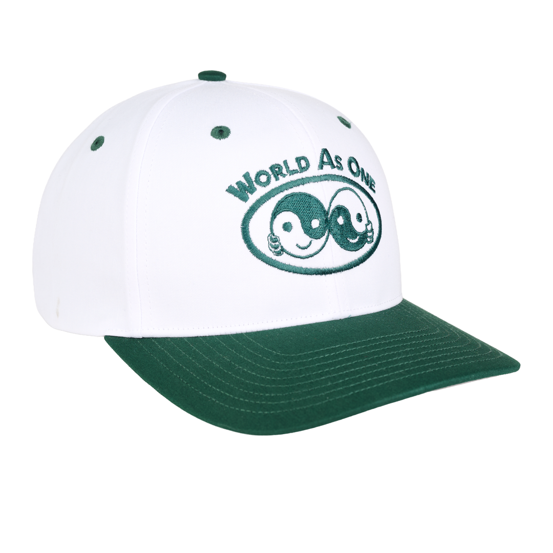 World As One - White &amp; Green Hat