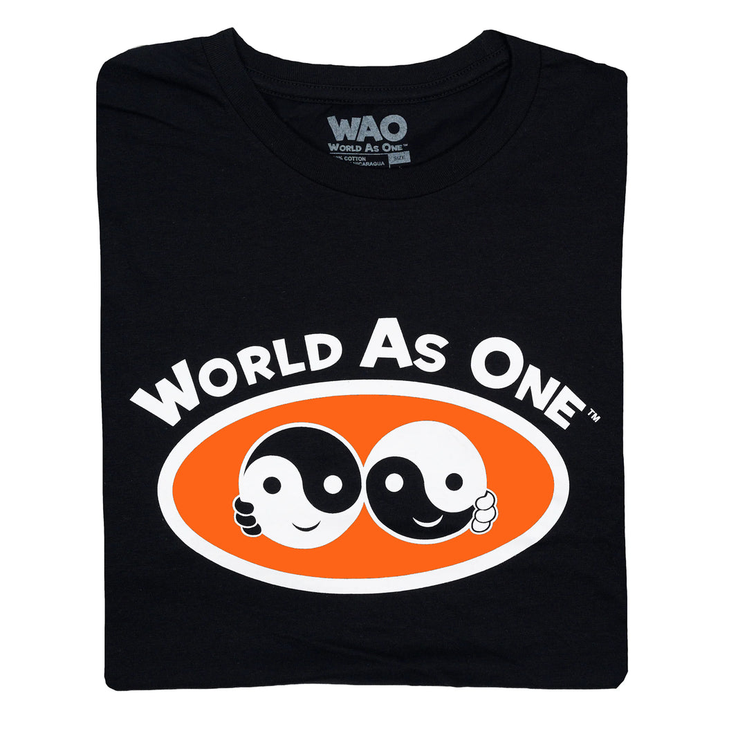 World As One Black - Unisex T-shirt Black, Orange &amp; White (Pre-Order)